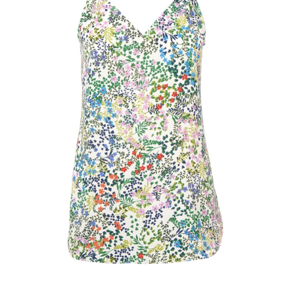 CAbi Rotation Green and Blue Fitted Camisole Tank